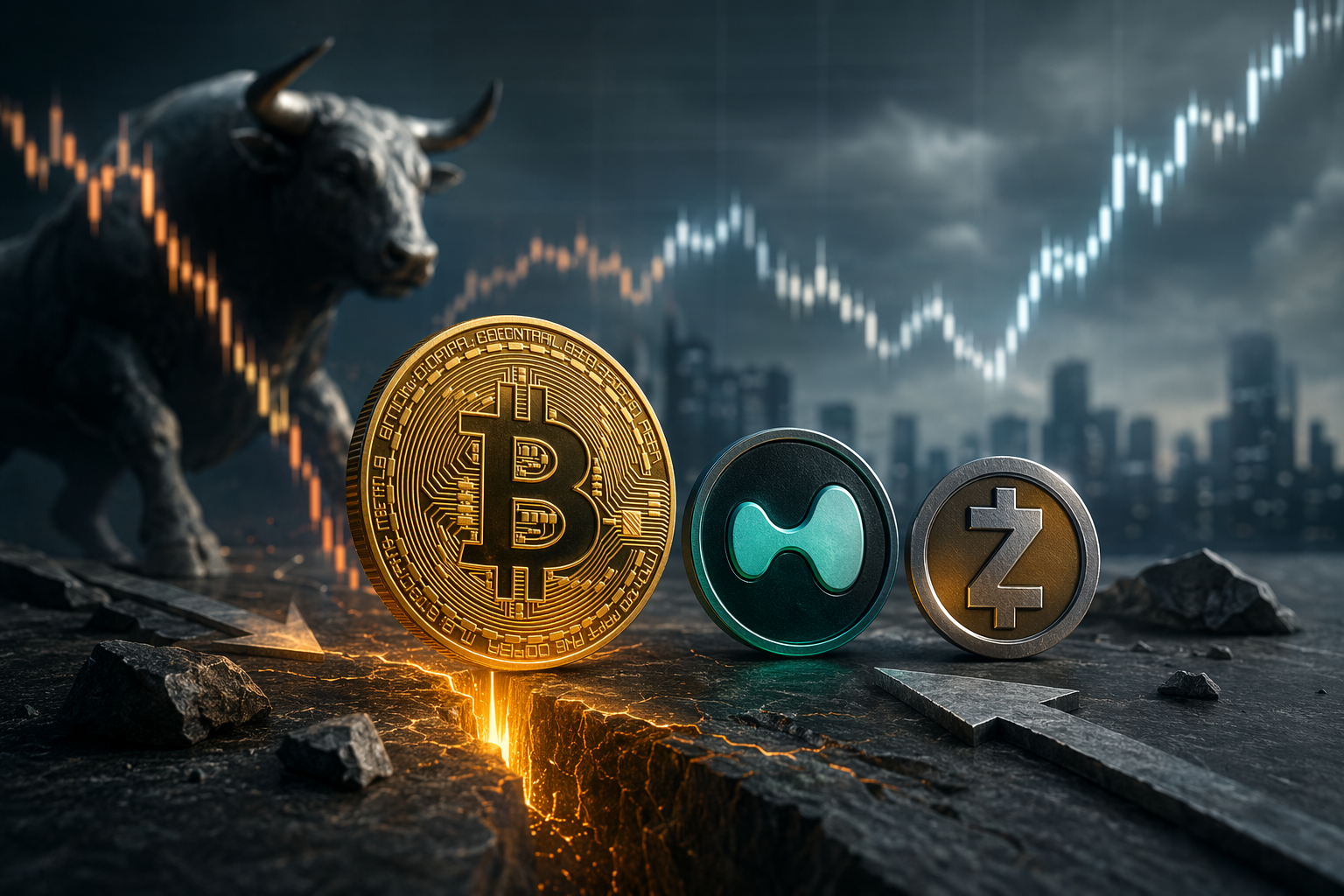 Hyperliquid and Zcash Post Double-Digit Gains as Bitcoin Reclaims $77,000 After Sharp Selloff